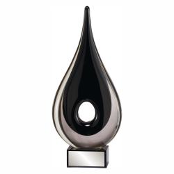 12.5" Teardrop Glass Sculpture, 12.5" High