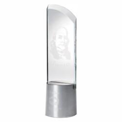 10.5" Glass Divine Award, 3" wide x 10.5" tall x 3" deep