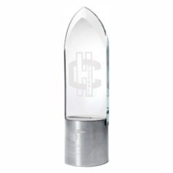 10.5" Glass Dignity Award, 3" wide x 10.5" tall x 3" deep