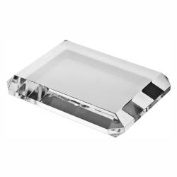 Optic Crystal Rectangle Paperweight, 3/4" Thick Optical Crystal, 4" wide x .75" tall x 3" deep