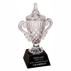 Crystal Cup on Black Base, 13.75" High