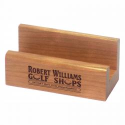 Wooden Business Card Holder, cherry wood shown, 3.75" wide x 1.75" tall x 1.75" deep
