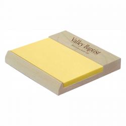 Wooden 3" x 5" Post-it Note Holder, maple wood shown, 5.13" wide x .75" tall x 5" deep