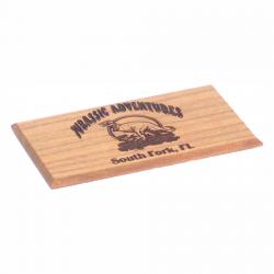 Wooden Refrigerator Magnet, cherry wood shown, 3.5" wide x .125" tall x 2" deep