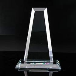 Clear Glass Mini-tower, 3/4" thick starfire clear glass, 8" wide x 10.75" tall x 4" deep