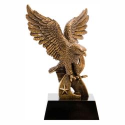 Mx Antique Gold Eagle Resin Award, 3.25" wide x 7.5" tall x 3.25" deep