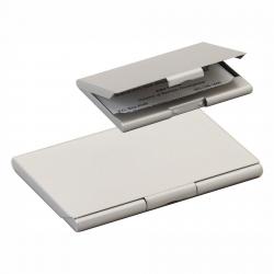 Matte Silver Business Card Holder, 3.75" wide x 2.375" tall