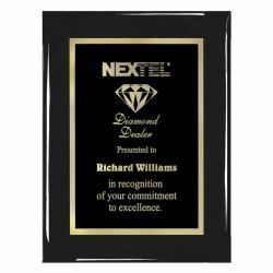 Ebony Piano Finish Plaque, 12" wide x 15" tall x .75 deep