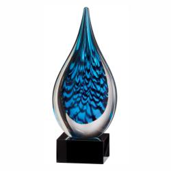 Art Glass Sculpture, 3" wide x 10.75" tall x 3" deep
