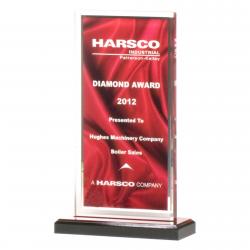 Acrylic Red Draped Image Award, 1/2" thick acrylic, 5" wide x 8.5" tall x 2" deep