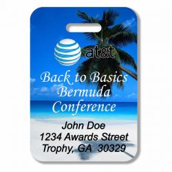 Plastic Luggage Tag, 2.75" wide x 4" tall x .088D