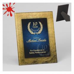 Blue & Gold Acrylic Art Plaque, 8.75" wide x 11.75" tall