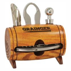 Barrel 4-PIECE Wine Tool Set, 5.125" wide x 3.125" tall x 5.25" deep