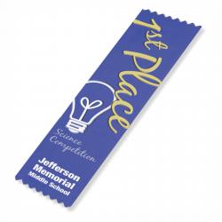 Custom 2" x 8" Pinked Ribbon/Bookmark, 2" wide x 8" tall