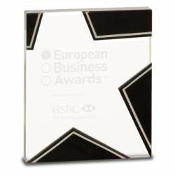 Black/Silver Glass Star, 5.5" wide x 6.75" tall