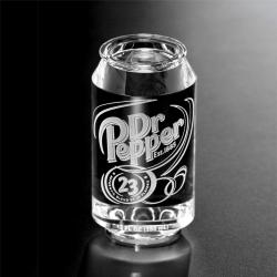 Crystal Beverage Can award, optical Crystal, 3" Dia. x 5" tall