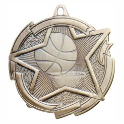 Basketball Star Medal, 2.375"