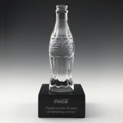 COCA-COLA CRYSTAL BOTTLE W/BASE