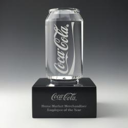 COCA-COLA CRYSTAL CAN W/BASE