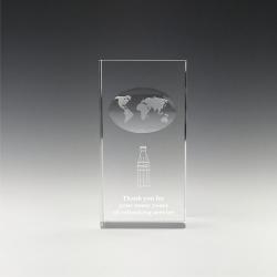 CRYSTAL TOWER WITH GLOBE - SMALL