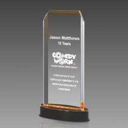 Nouveau Mirror Acrylic Award, 3/8" Thick clear acrylic, 4" wide x 7.875" tall x 1.5" deep