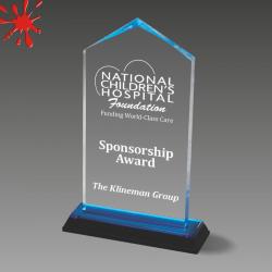 Acrylic Jewel Impress Award, 1/2" Thick clear acrylic, 4.625" wide x 7.5" tall x 1.625" deep