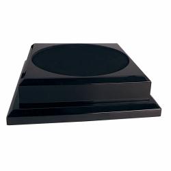 11" x 11" Black Piano Finish Pedestal Base, 11" wide x 3" tall x 11" deep