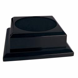 8" x 8" Black Piano Finish Pedestal Base, 8" wide x 2.75" tall x 8" deep
