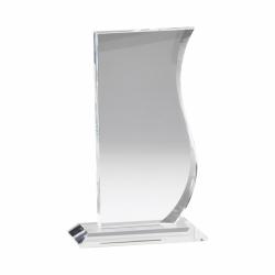 Crystal Wave award, optical Crystal, 5.5" wide x 9" tall x 2" deep