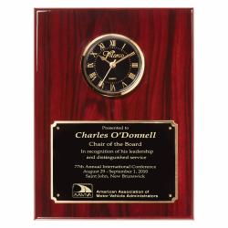 Rosewood Piano Finish Wall Clock, 9" wide x 12" tall