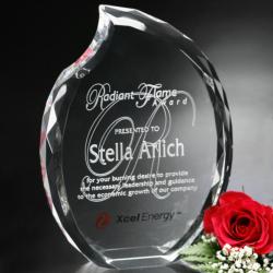 3D Crystal Lambent Flame, 7-1/2" wide x 10" tall x 1-3/4" deep