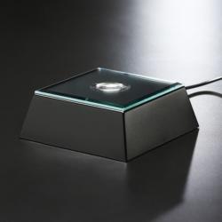 Black Mirrored Lighted Square Base