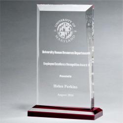 Apex Acrylic with Red Base, 3/4" thick acrylic with bright red base, 6" wide x 9.75" tall x 2" deep