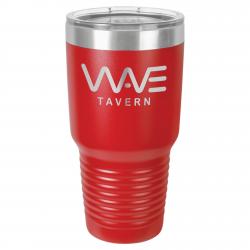30oz. Red Polar Camel Tumbler, 4" wide x 7.75" tall
