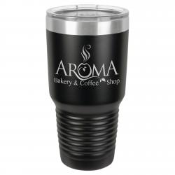 30oz. Black Polar Camel Tumbler, 4" wide x 7.75" tall