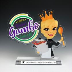 Custom Shaped Acrylic Award, 3/8" Thick clear acrylic, Plate for base