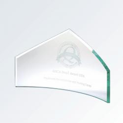 7" Jade Glass Beveled Peak, 3/16" Beveled Jade Glass, 13" wide x 7" tall x .188" deep