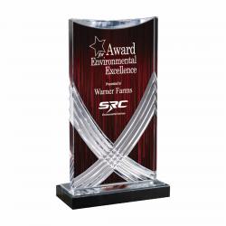 12" Red Nile Acrylic Award, 7.5" wide x 12" tall x 3" deep