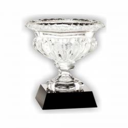 Crystal Bowl on Black Base, 10" Diameter
