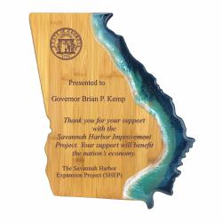 Coastal Resin State of Georgia Plaque, 11.375" wide x 13.375" tall
