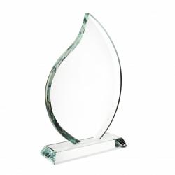 Starfire Flame, starfire clear glass, 7" wide x 10.875" tall x 2.125" deep