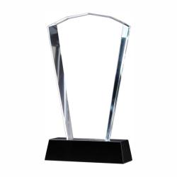 Crystal Fan award, optical Crystal, 5.5" wide x 9" tall x 1.75" deep