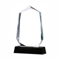 Crystal Panel with Peak award, optical Crystal, 5.5" wide x 9" tall x 1.75" deep