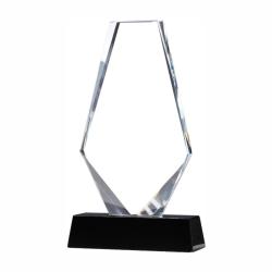 Crystal Trapezoid award, optical Crystal, 6" wide x 9" tall x 1.75" deep