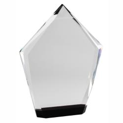 Crystal Black Arrow award, 6.75" wide x 8.5" tall x 1.125" deep