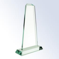 Jade Glass Pinnacle, 5/8" thick jade glass, 7" wide x 9.25" tall x 3" deep