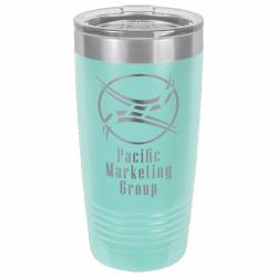 20oz. Teal Polar Camel Tumbler, 3.375" wide x 6.875" tall