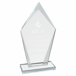 Clear Glass Diamond, 7.5" tall x 3.75" wide x 1.75" deep